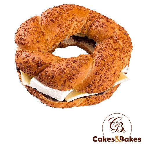 Cakes&Bakes Simit Sandwich with Cheese & Olive Spread