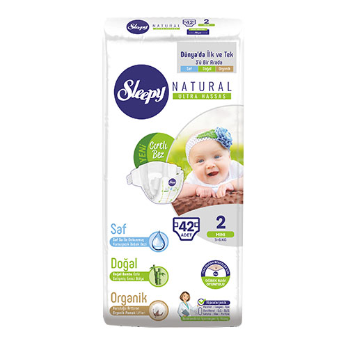 Sleepy Natural Bantlı Bez Mini 2 Beden