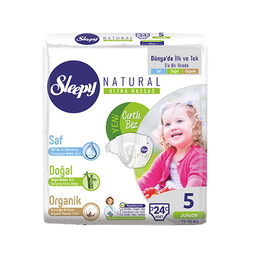 Sleepy Natural Bantlı Bez Junior 5 Beden