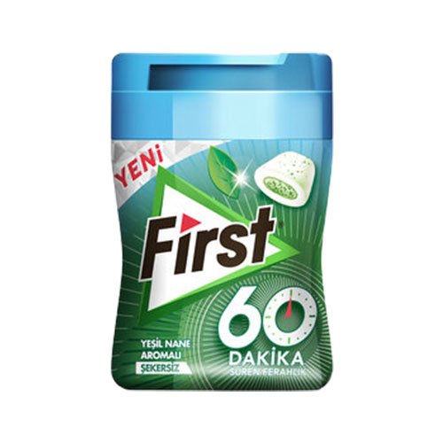 First 60 Dk Yeşil Nane Aromalı Şekersiz Sakız