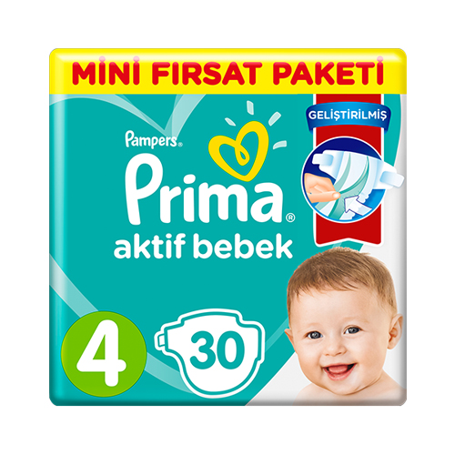 Prima Bebek Bezi Aktif Bebek 4 Beden Mini Fırsat Paketi