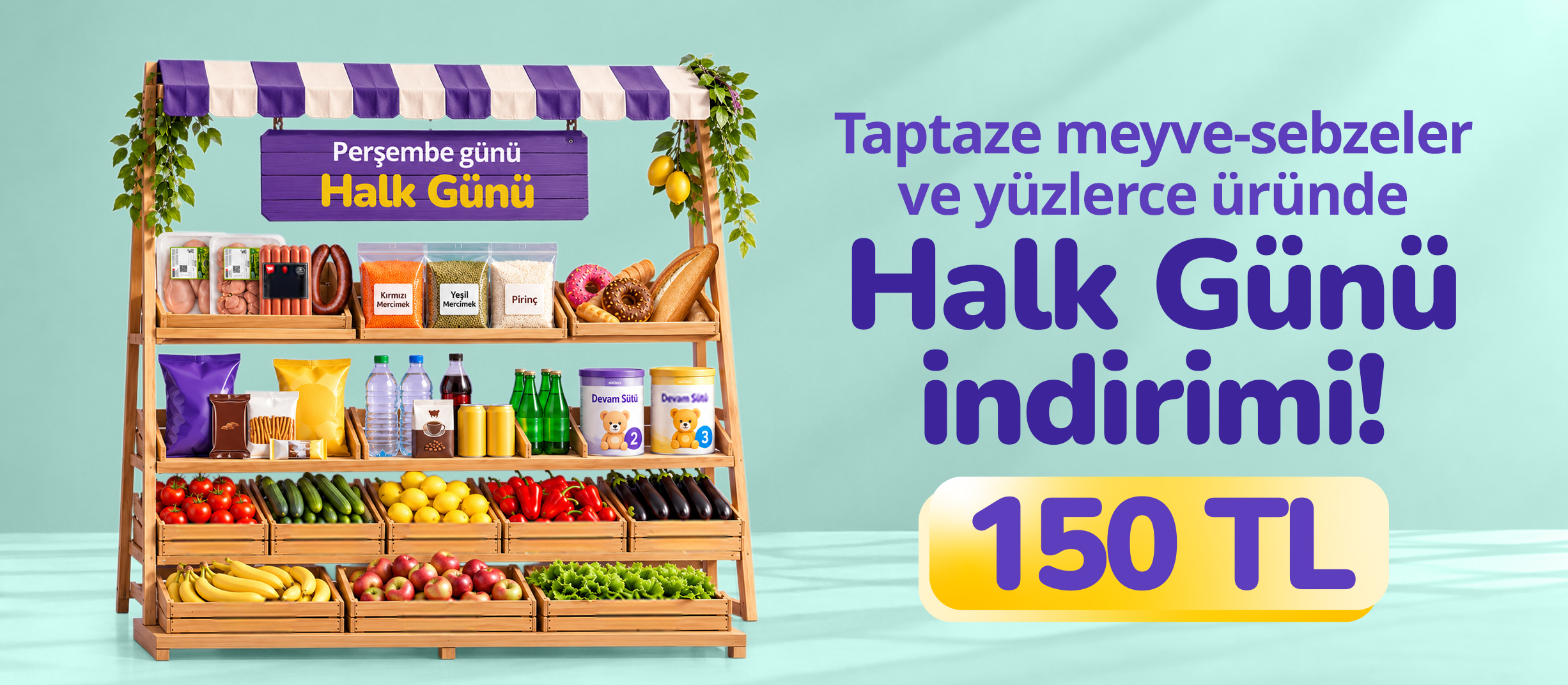 Halk Günü siparişine 150 TL hediye!